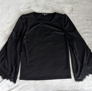 Women's black shirt with flutter sleeves Size M